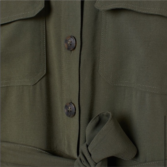 H&M army green cropped leg jumpsuit size 6 - Picture 6 of 6